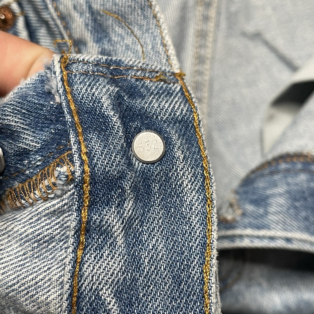Vintage 90's Levi's 501 Denim Pants 32x33 USA Buttonfly Faded Blue Washed Jeans - Picture 5 of 13